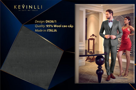 D636/1 Vercelli CVM - Vải Suit 95% Wool - Xám Trơn